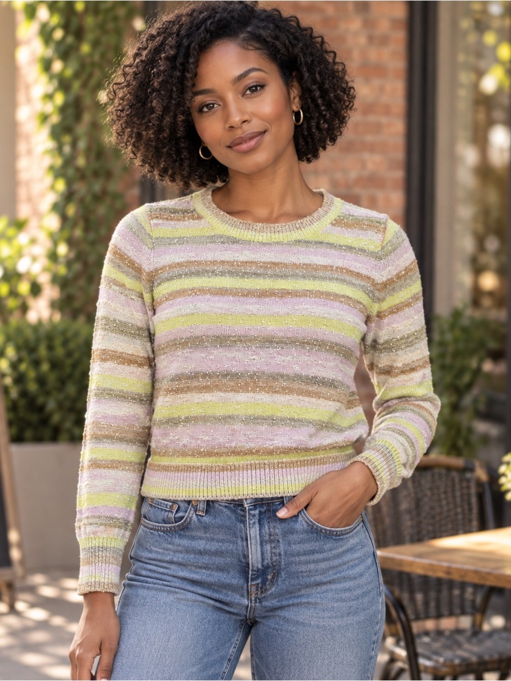 Pilcro Anthropologie Women’s M Multicolor Striped Knit Sweater
